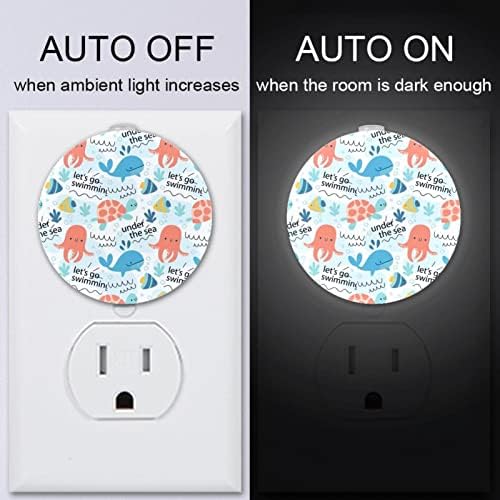 2 Paket Plug-in Gece Lambası LED Gece Lambası Alacakaranlıktan Şafağa Sensörü Çocuk Odası, Kreş, Mutfak, Koridor Hayvanlar
