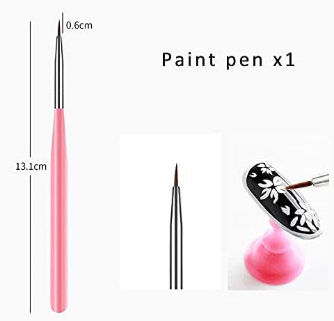 BBSJ DIY Sanat Malzemeleri Çok Fonksiyonlu Kanca Hattı Kalem Tırnak Boyama için 2 Renk Boyama Fırçası Plastik Naylon Çocuk