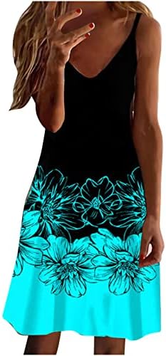 Kadın yaz elbisesi Rahat Kolsuz V Boyun Spagetti Sapanlar Plaj Cami Elbiseler Çiçek Backless Salıncak Mini Güneş Elbise