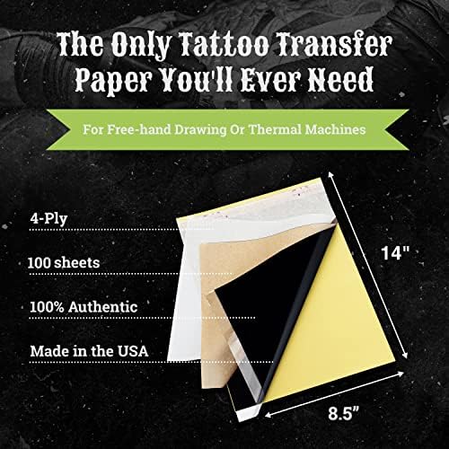 Ruh Dövme Transfer Kağıdı - Dövme için 8. 5x14 Şablon Kağıdı-Sertifikalı Vegan ve Kolay Transfer Bitkisel Balmumu ve Yüksek