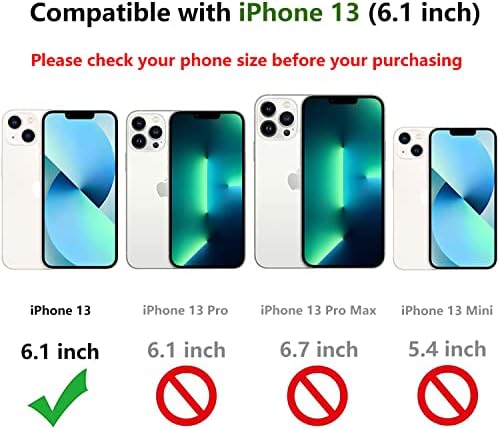 KOBBRAN iPhone 13 için Kılıf Cüzdan iPhone 13 Cüzdan Kılıf ile Kart Tutucu Kickstand Kapak Kayış Glitter PU Deri Flip Case
