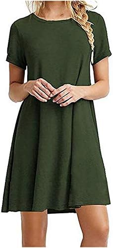 QtthZZr Örgün Düğün Konuk Elbise, Trendy Kısa Kollu Kokteyl Womans St patrick Günü Uzun Aktif Katı Renk