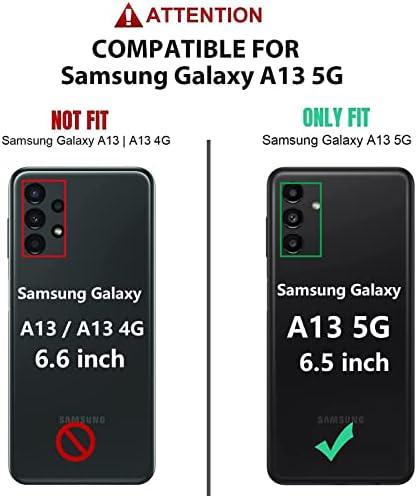 Galaxy A13 5G Kılıf,Samsung A13 5G Kılıf,Ekran Koruyucu ile, [Askeri Sınıf] 16ft. Bırak Test Kapak Manyetik Kickstand araç