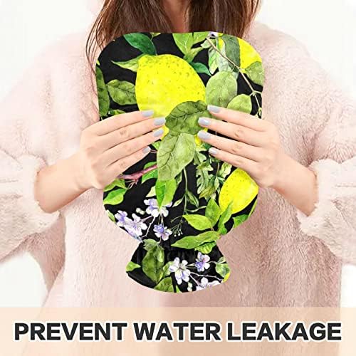 Kapaklı sıcak Su Şişeleri Limon Meyve Narenciye Dalları Sıcak Su Torbası Ağrı kesici, Isınma Eller, Sıcak Paket 2 Litre