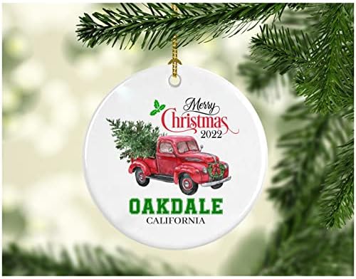 Noel Dekorasyon Ağacı Mutlu Noeller 2022 Oakdale California Süsleme Komik Hediye Bir Aile olarak Noel Tatili Yeni Evimizde