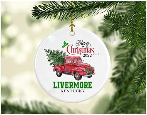 Noel Dekorasyon Ağacı Mutlu Noeller 2022 Livermore Kentucky Süsleme Komik Hediye Bir Aile olarak Noel Tatili Yeni Evimizde