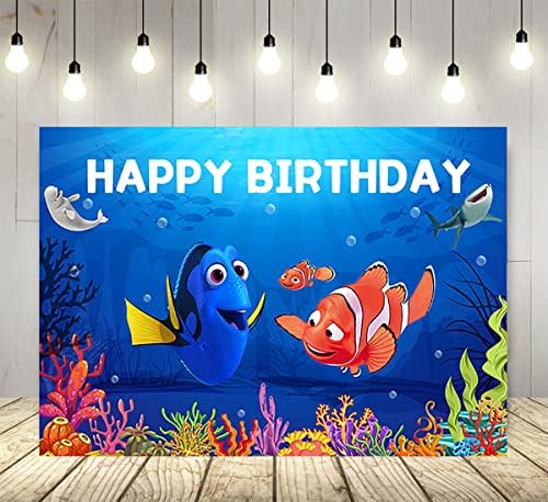 Mavi Deniz Altında Zemin Doğum Günü Partisi Malzemeleri için 70.8x47. 2 Nemo Bulma Dory Tema Bebek Duş Afiş Doğum Günü Partisi