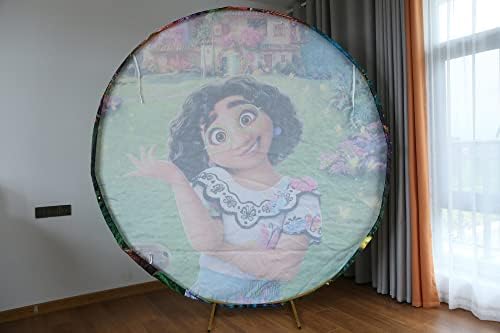 ıydoda 7.5 ft Çapı Karikatür Yuvarlak Zemin için Bebek Kız Doğum Günü Dekorasyon Sihirli Ev Tema Arka Plan Kız Parti Masa