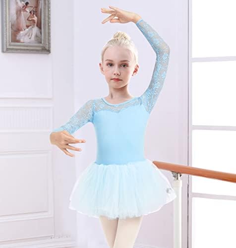 Kızlar Bale Dantel Cap Sleeve Leotard Tankı Tutu Etek Dans Jimnastik (Yürümeye Başlayan / Küçük Kız / Büyük Kız)