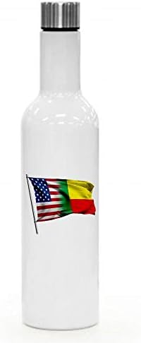 ExpressİtBest 25oz Yalıtımlı Şarap / Su Şişesi-Benin Bayrağı (Beninese) - Birçok Seçenek