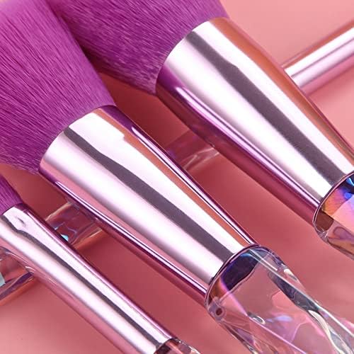 EYHLKM 10 Adet Kristal Makyaj Fırçalar Set Kozmetik Pudra Fondöten Karıştırma Fırçası Göz Farı Allık Araçları Kitleri (Renk: