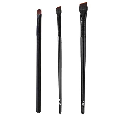 RMISODO Açılı Eyeliner fırçası Dudak Fırçası 3 Set, Kızlar Kadınlar için Eğimli Kaş Fırçaları, Yumuşak Sentetik Kıllara sahip