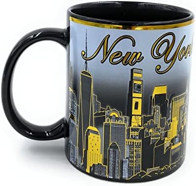 New York Kupa Siyah Altın Skyline Amerikan Şehir Hatıra kupalar New York Şehir Hediyeler Kahve Kupa NY Yenilik Fincan