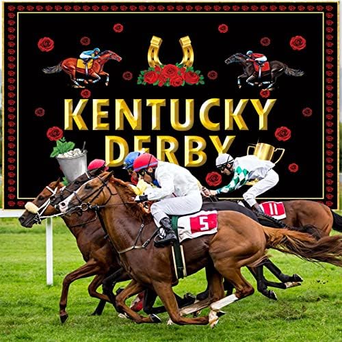 Kentucky Derby At Zemin Fotoğrafçılık için At Yarışı Arka Plan Afiş 5x3ft Çalıştırmak için Gül Dekor Kentucky Derby Parti