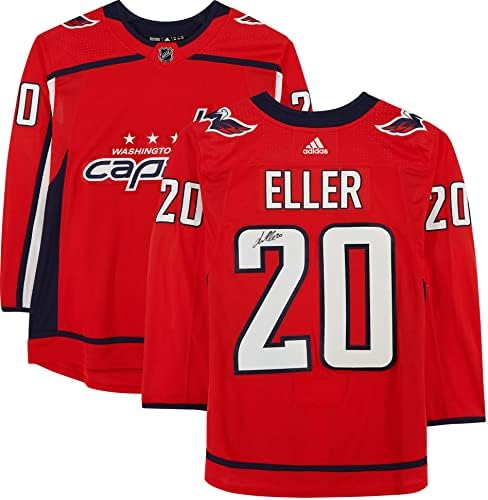 Lars Eller Washington Capitals İmzalı Kırmızı Adidas Otantik Forma-İmzalı NHL Formaları