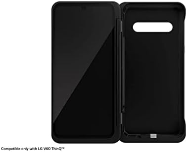 Tip-C Adaptörlü LG V60 ThinQ 5G için LG Çift Ekranlı Kılıf-Siyah (LM-V605N)