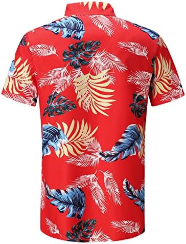 Üst Bahar Bluz Casual Gömlek Yaz Kollu Baskılı Kısa Plaj erkek Moda Erkek Gömlek Kısa Kollu Scoop Boyun Tee