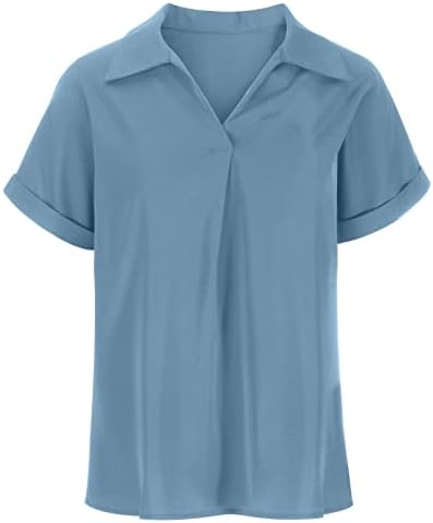JLFNYA Bluzlar Kadınlar için Moda 2023, kadın O Boyun Gömlek Gevşek Dökümlü Gizlemek Göbek Gömlek Kısa Kollu Bluz