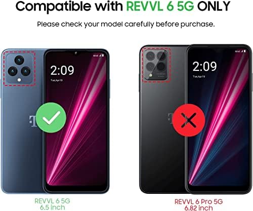 Vinil T-Mobile Revvl 6 pro 4G Durumda Temperli Cam Ekran Koruyucu, [Askeri Sınıf Koruma] Darbeye Dayanıklı Hibrid Sağlam
