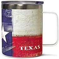 CoasterStone Texas Bayrağı 12 oz Yalıtımlı Paslanmaz Çelik Kahve Kupa