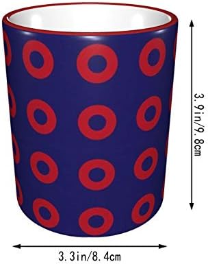 Mavi Komik Seramik Kahve Kupa üzerinde Phish Kırmızı Çörek Daireler, Hediye Ofis Ev için kutu ile kişiselleştirilmiş Çay