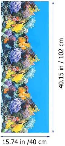PATKAW Cam Kaplar 1 Sayfalık Akvaryum Arka Plan Balık Tankı Sticker Sualtı Posteri Mercan Zemin 3D Sucul Bitki Sticker Kağıt