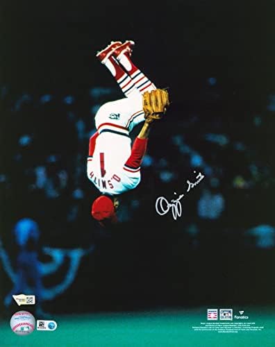 Kardinaller Ozzie Smith İmzalı 11x14 Flip Fotoğraf İmzalı Fanatikler COA İmzalı MLB Fotoğrafları