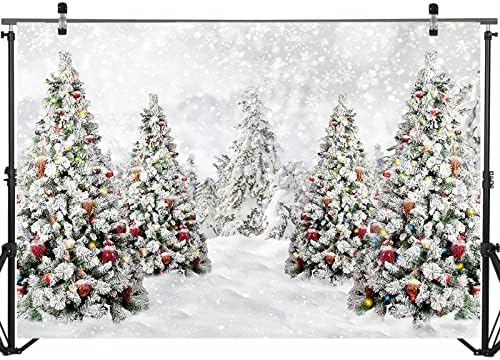 Mocsıcka Kış Orman Noel Zemin Fotoğrafçılık için Karlı Noel Çam Ağaçları Noel Partisi Süslemeleri Fotoğraf Arka Planında