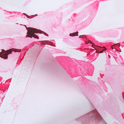 Bayan Moda Tunik Üstleri Çiçek Kravat Boya Grafik Bluz İş İş Temel Uzun Kollu Yaka Düğme Aşağı Hırka Gömlek