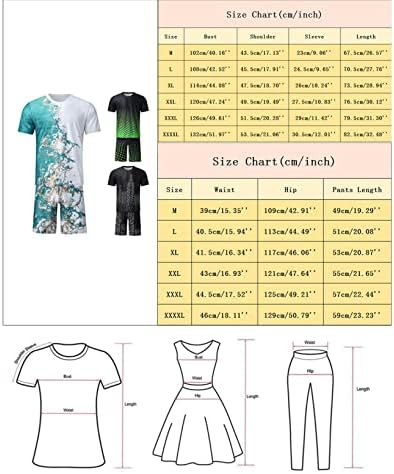 UBST Erkek Yaz 2 Parça Setleri Grafik Baskı Kısa Kollu T-shirt şort takımı Rahat Fit Plaj Rahat Spor Kıyafetleri