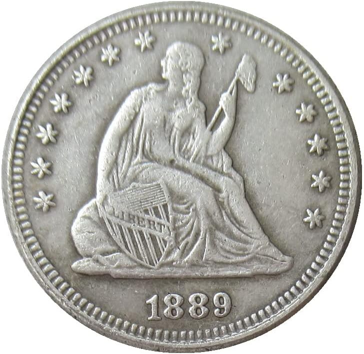 ABD 25 Cent Bayrağı 1889 Gümüş Kaplama Çoğaltma hatıra parası