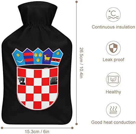 Hırvatistan Ulusal Amblemi Kapaklı Sıcak Su şişesi Sevimli Kauçuk Sıcak Su Torbası Sıcak Su Şişesi Yatak Kanepe için