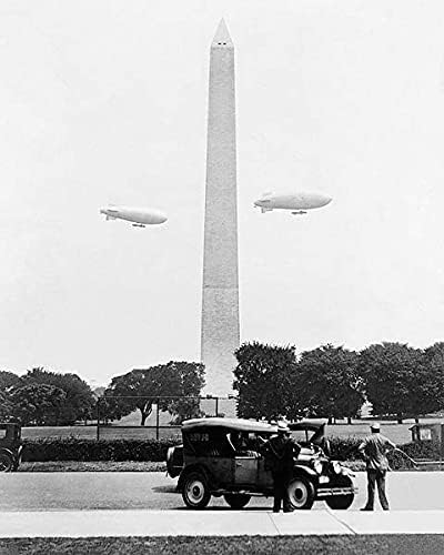 ABD Ordusu Keşif Balonları ve Washington Anıtı, DC 11x14 Gümüş Halojenür Fotoğraf Baskısı