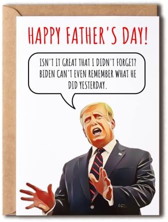 Babalar Günün Kutlu Olsun-Donald Trump Kartı-Babam için Komik Babalar Günü Kartı-Politik Mizah Babalar Günü Kartı-Biden Unut