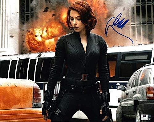Scarlett Johansson Avengers Infinity Savaş Endgame Siyah Dul 11x14 Fotoğraf İmzalı İmzalı Otantik ' GA ' COA