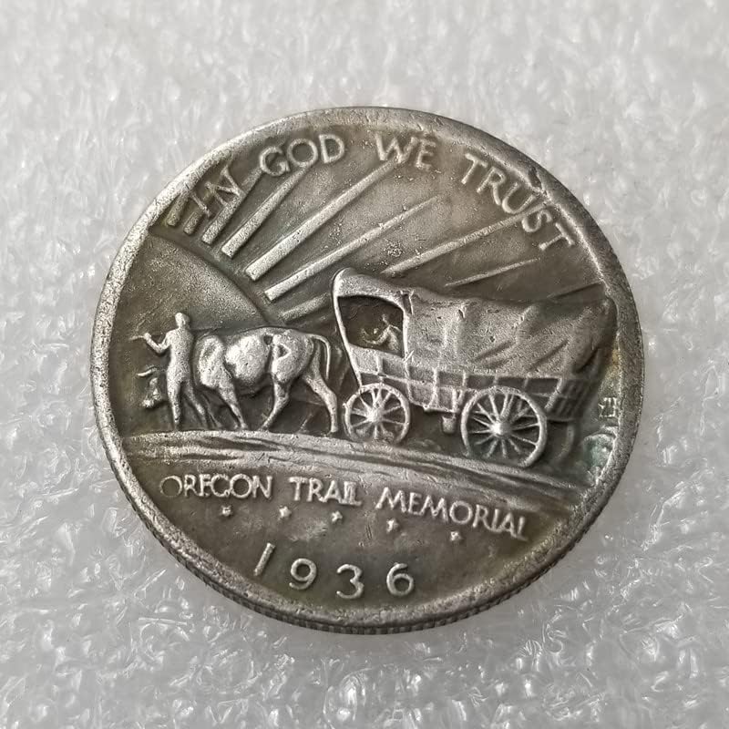 Antika El Sanatları 1936 hatıra parası Pirinç Gümüş Kaplama Dolar Gümüş Yuvarlak 3623