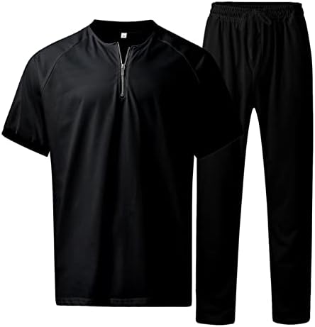 En iyi Erkek Setleri 2 Parça Kıyafetler Gömlek Moda Eşofman Rahat Seti Artı Boyutu Kısa Kollu ve pantolon seti Tüm Takım