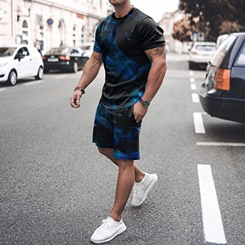 Stoota erkek Moda Baskı Kısa Kollu Gömlek ve Şort, Aktif Eşofman Eşofman Egzersiz Üst ve Alt Setleri Erkekler için