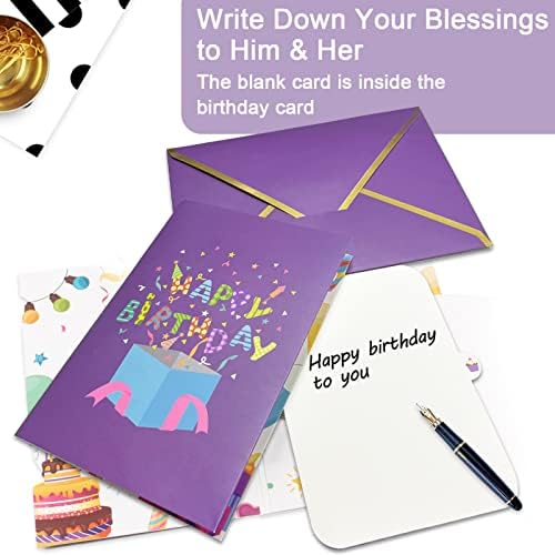 ANPHSİN müzikal doğum günü kartları ile ışık-3D Mutlu doğum günü tebrik kartları hediyeler ile led ışık ve müzik, pop kartları