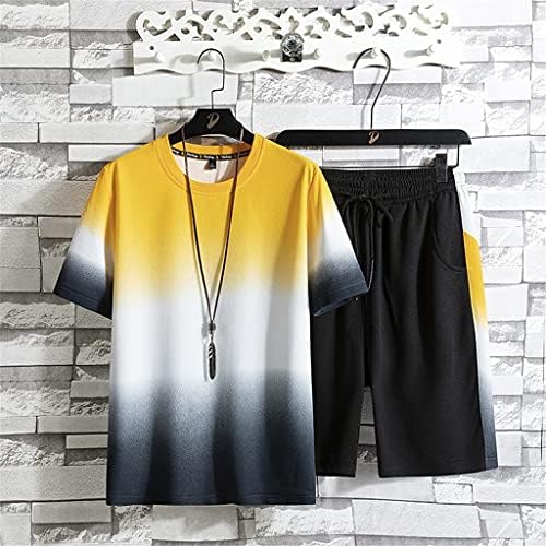 Yok Yaz erkek Rahat spor elbise Kısa Kollu tişört Spor İki parçalı Erkek (Renk: A, Beden: XL Kodu)