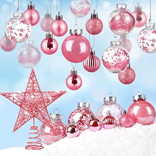 Noel Topları Süsler Set Yıldız Topları Ağacı Baubles Set Plastik Ağacı Topper Yıldız Temizle Topları için Ağacı Doğum Günü