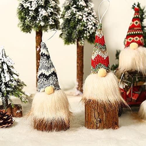 Işıkları ile el yapımı Gnome noel süsler, Noel ağacı kolye gece lambası, isveç peluş Gnome iskandinav Santa Elf asılı ev