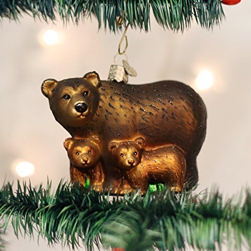 Eski Dünya Noel Hayvan Koleksiyonu Cam Üflemeli Süsler Noel Ağacı Ayılar