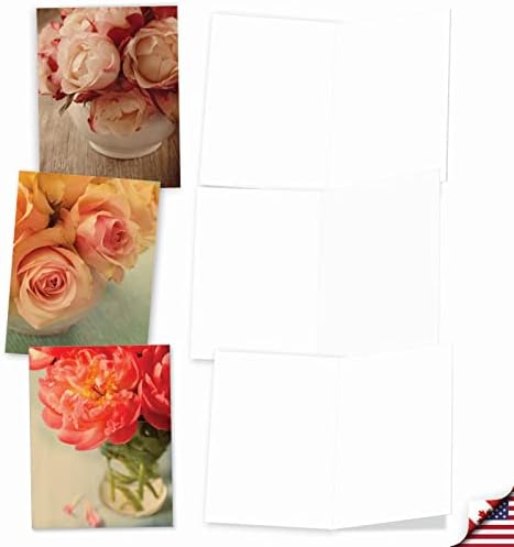 En iyi kart Şirketi - Çiçekli 10 Boş Not Kartı (4 x 5,12 inç) - Çiçekli Not Kartları, Her Durum Kutulu Ürün Yelpazesi-Tam